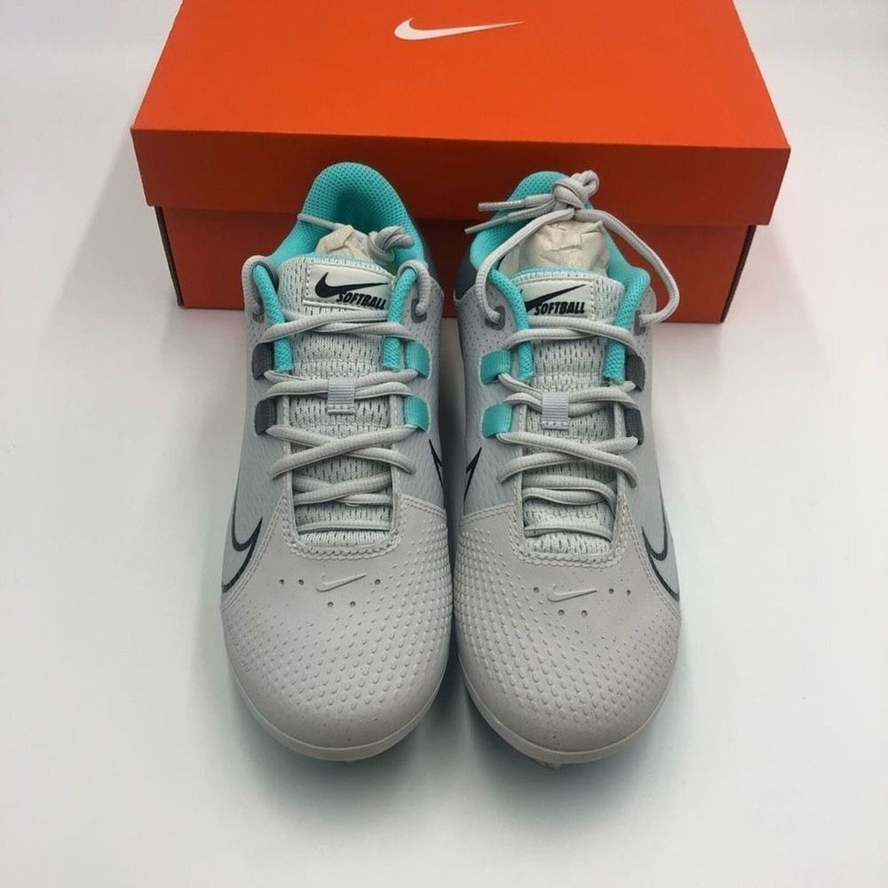 Nike Lunar Hyperdiamond 3 Pro Softball Cleats Wolf Grey Aqua Womens Size 7.5 - Picture 3 of 9